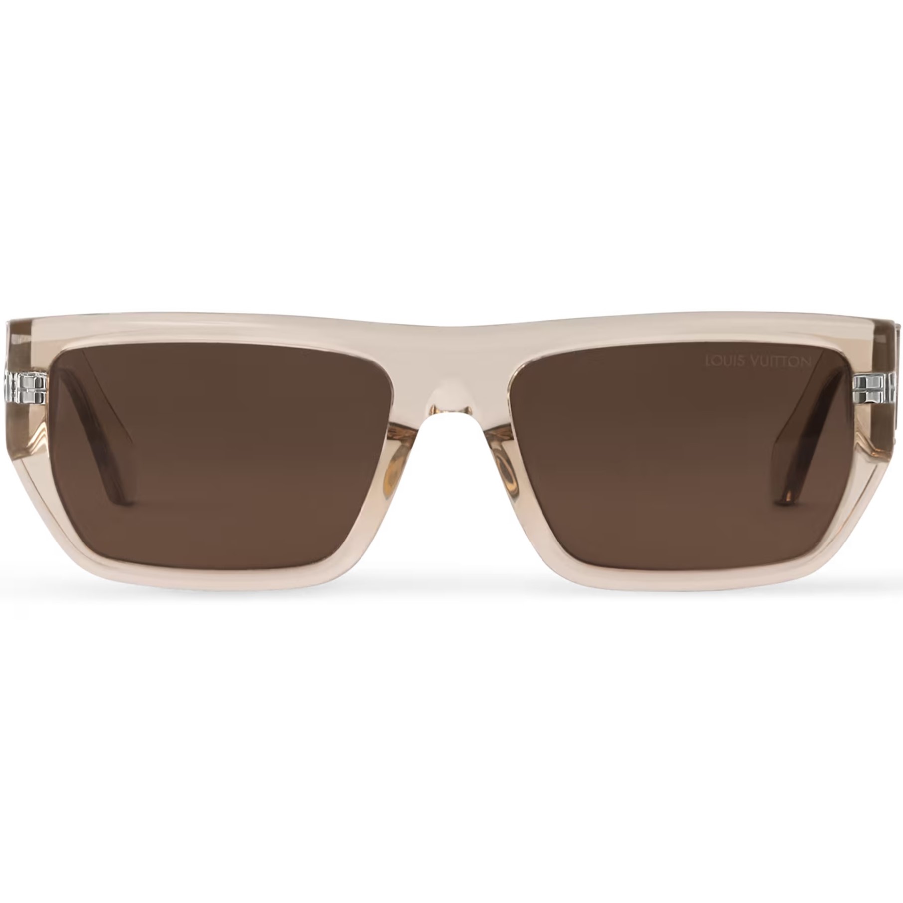 Mắt kính LV Louis Vuitton Flower Low Square Sunglasses Crystal Brown 3