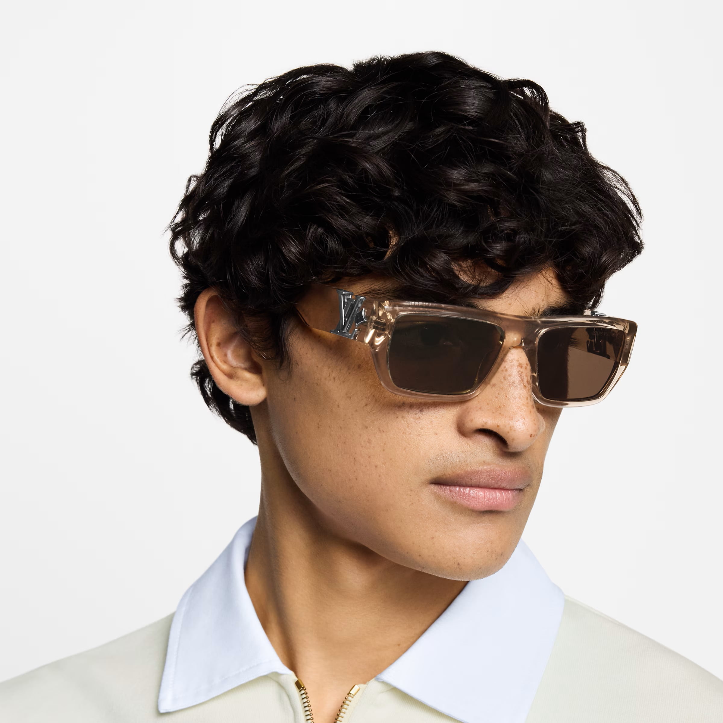 Mắt kính LV Louis Vuitton Flower Low Square Sunglasses Crystal Brown 4