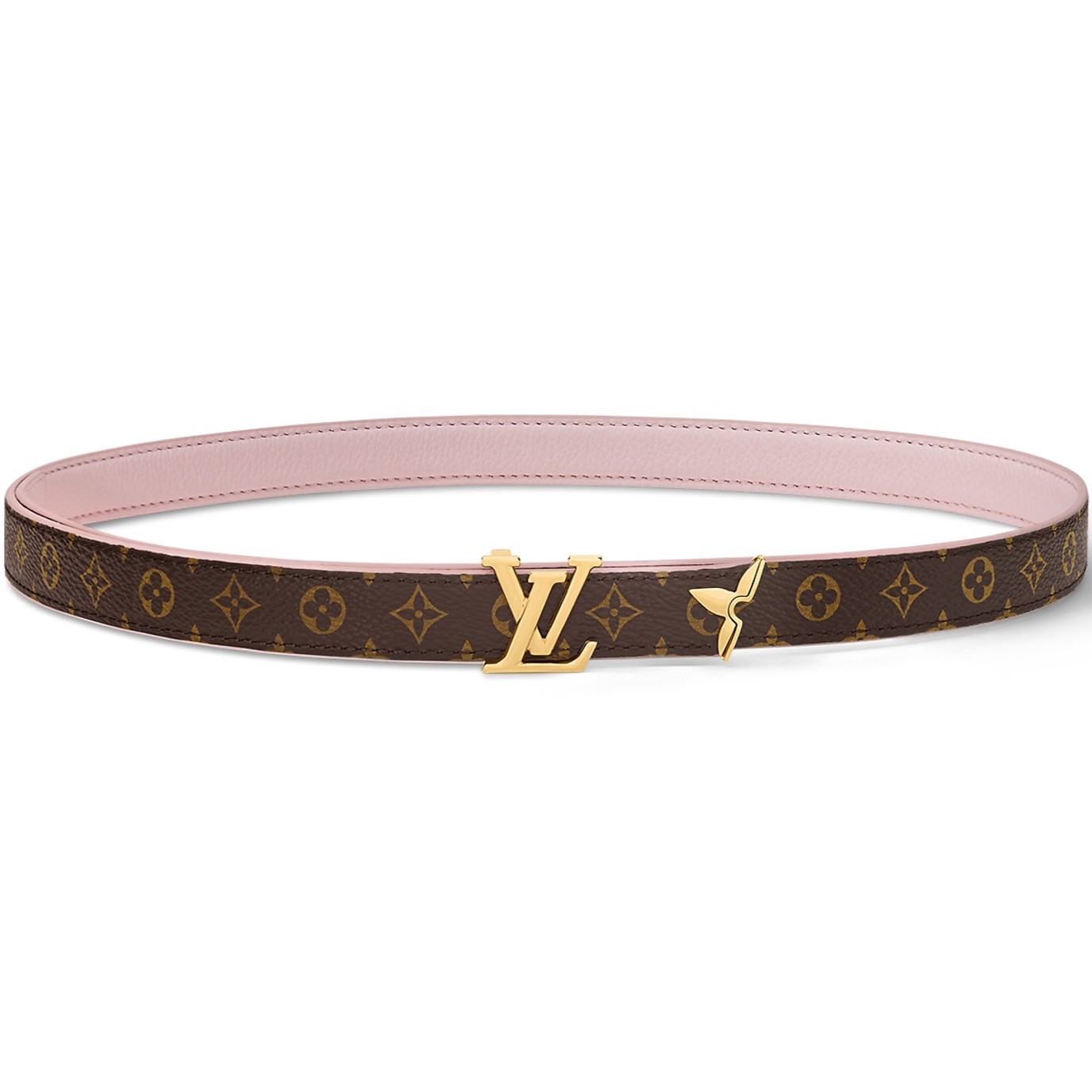 Dây nịt Louis Vuitton Pretty LV 20mm Reversible Belt Rose Ballerine 1