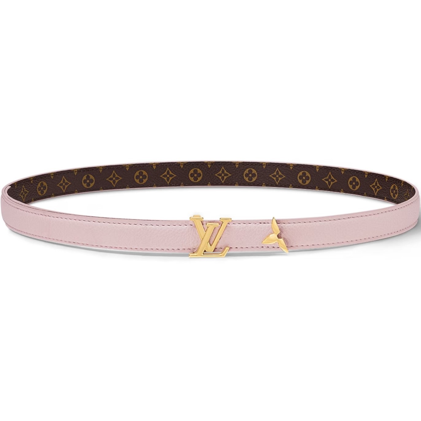 Dây nịt Louis Vuitton Pretty LV 20mm Reversible Belt Rose Ballerine 2