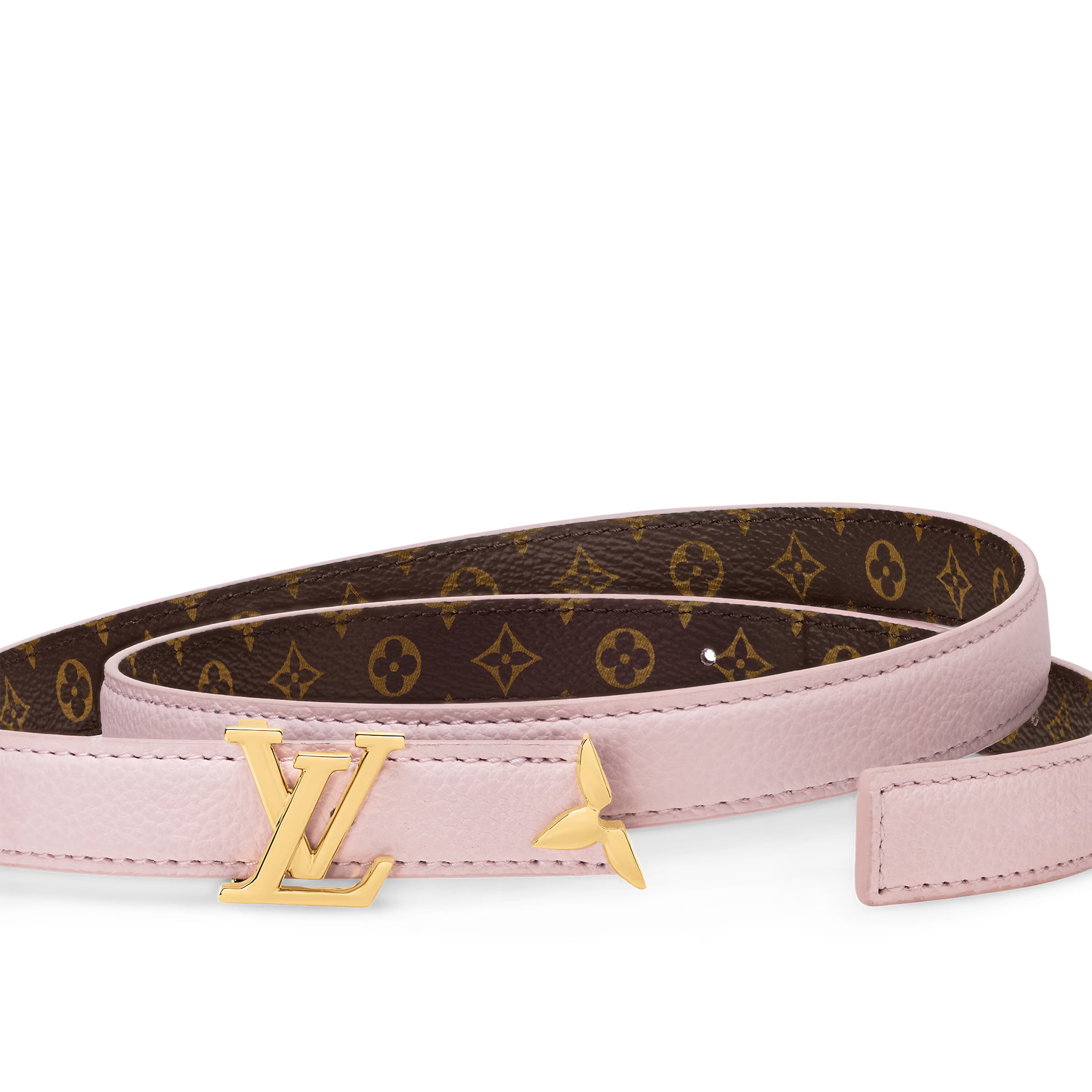 Dây nịt Louis Vuitton Pretty LV 20mm Reversible Belt Rose Ballerine 3