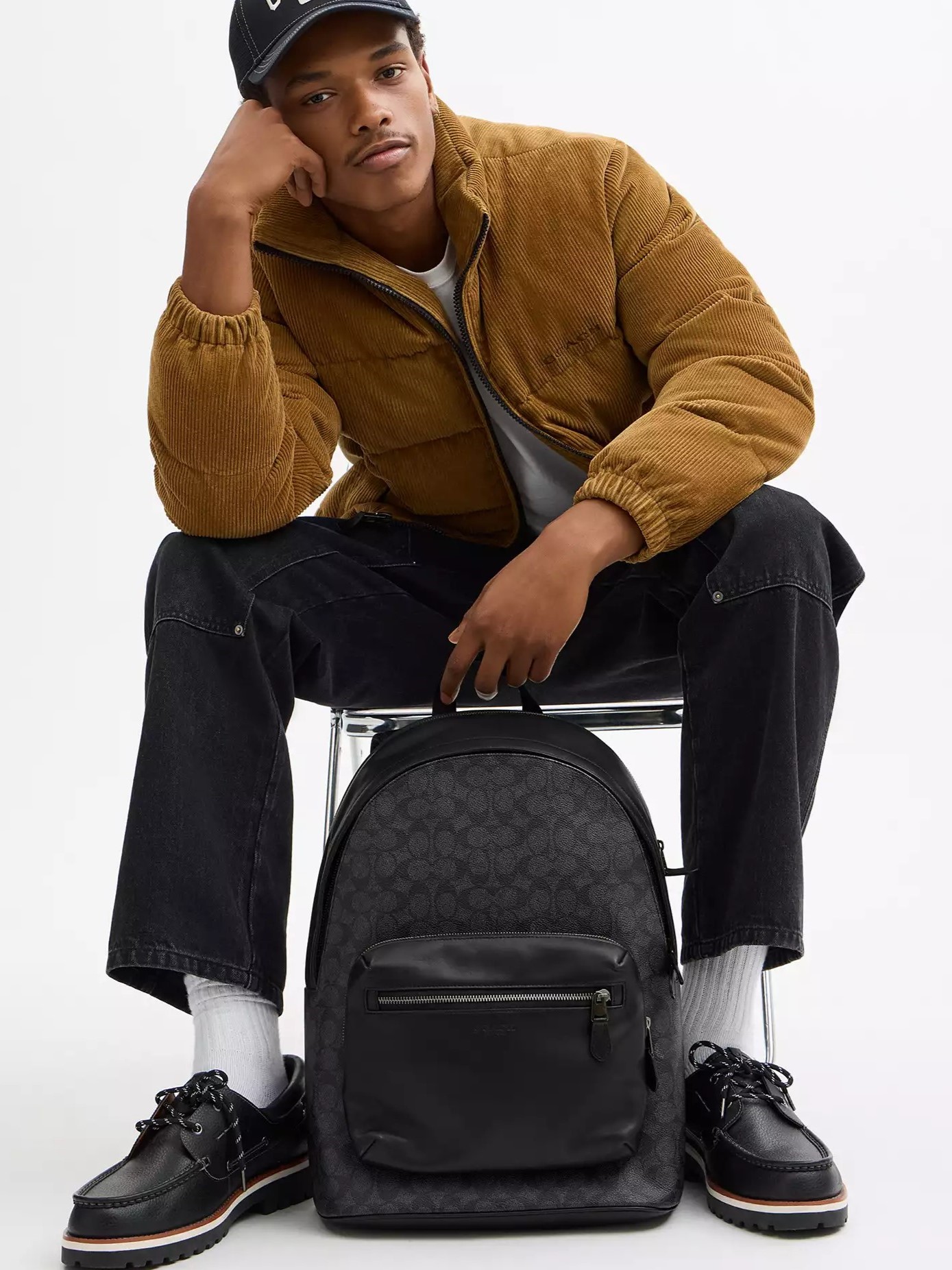 Balo Coach West Backpack In Signature Canvas Gunmetal Charcoal Black CV925 4