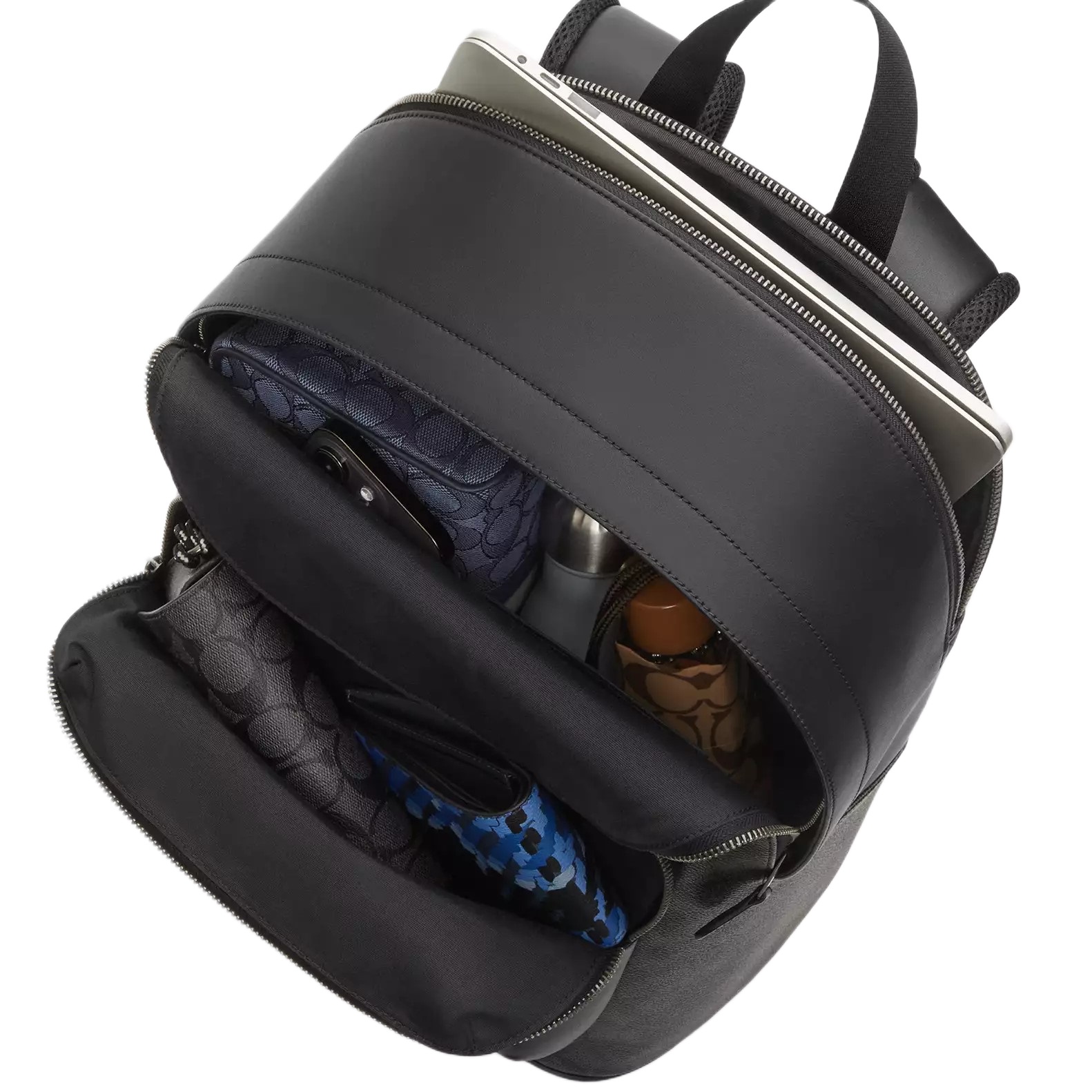 Balo Coach West Backpack In Signature Canvas Gunmetal Charcoal Black CV925 3