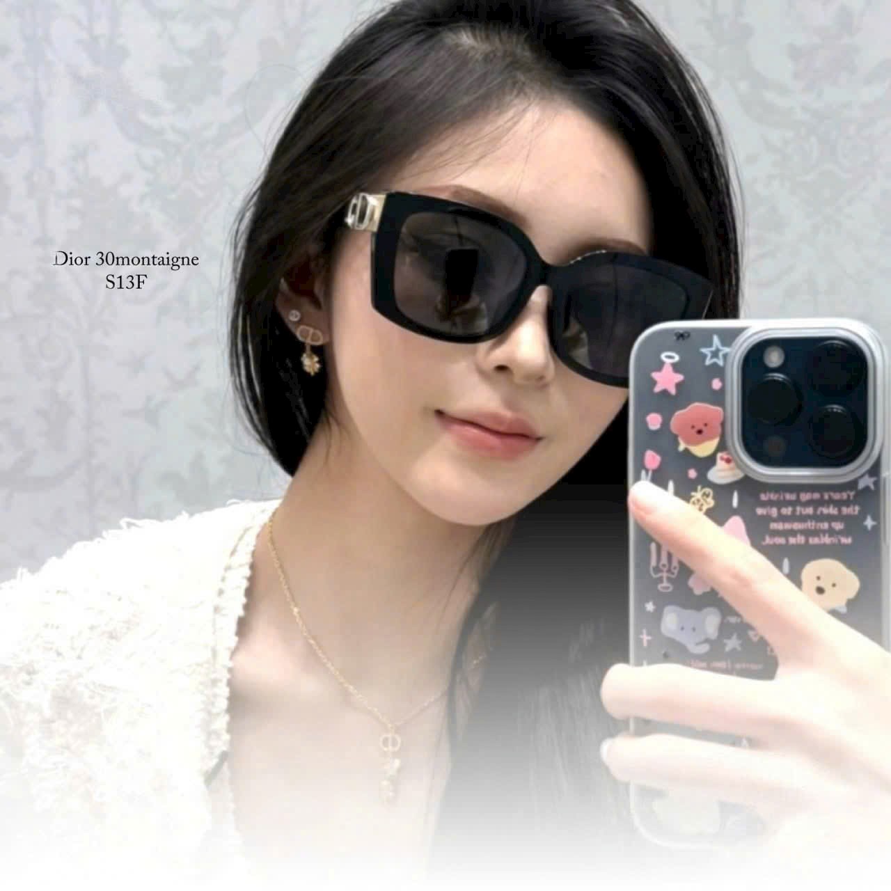 Mắt kính Dior 30Montaigne S13F Black Square Sunglasses 9