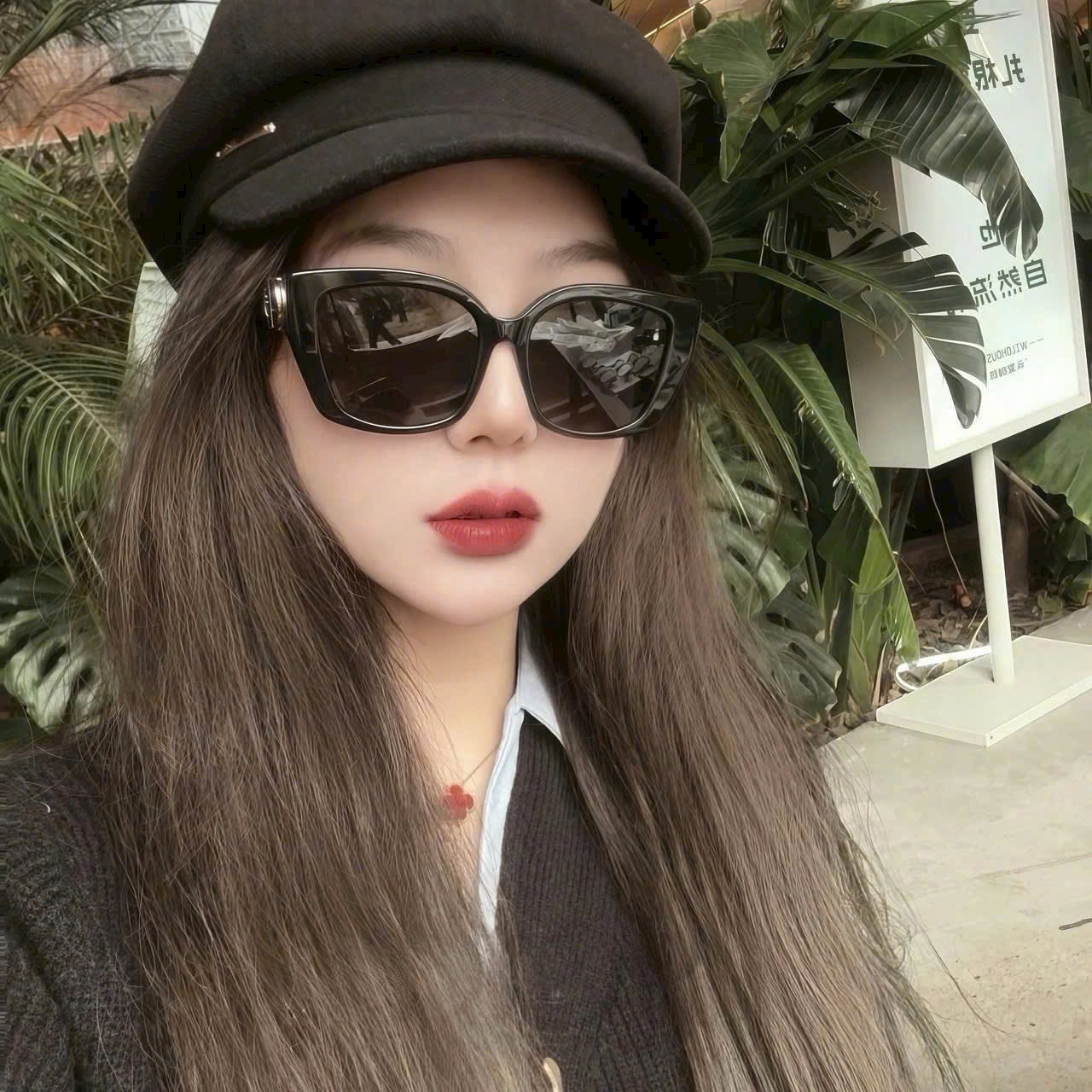 Mắt kính Dior 30Montaigne S13F Black Square Sunglasses 12