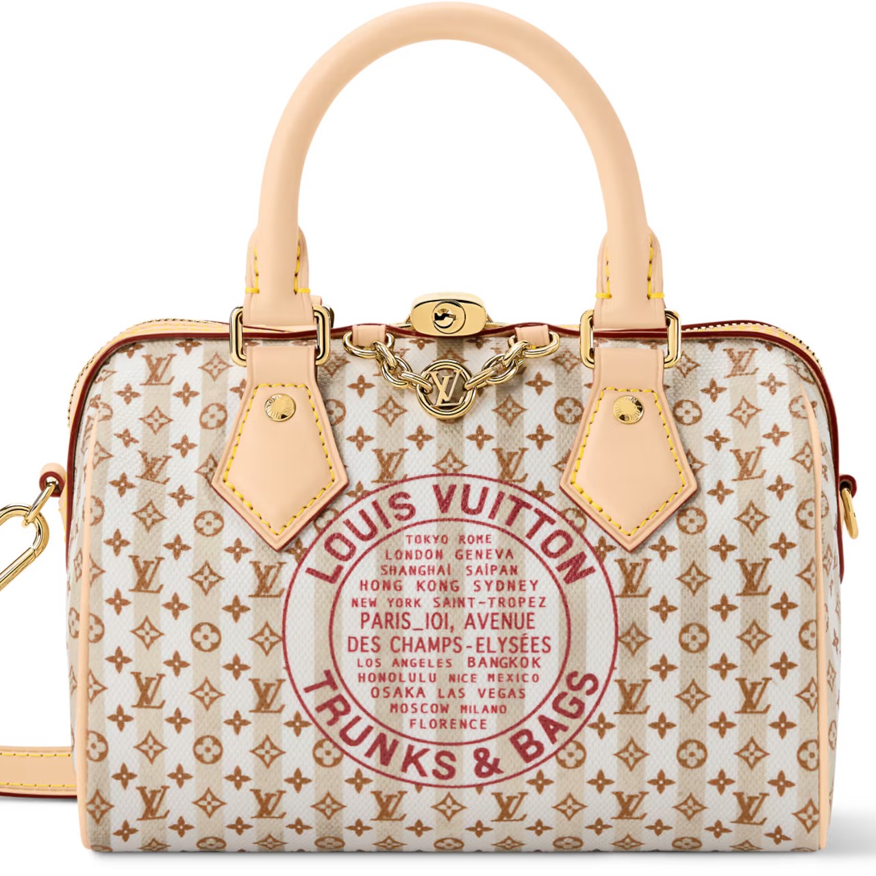 Túi trống Louis Vuitton Speedy Bandoulière 20 LV Stamp Nude Rose 13