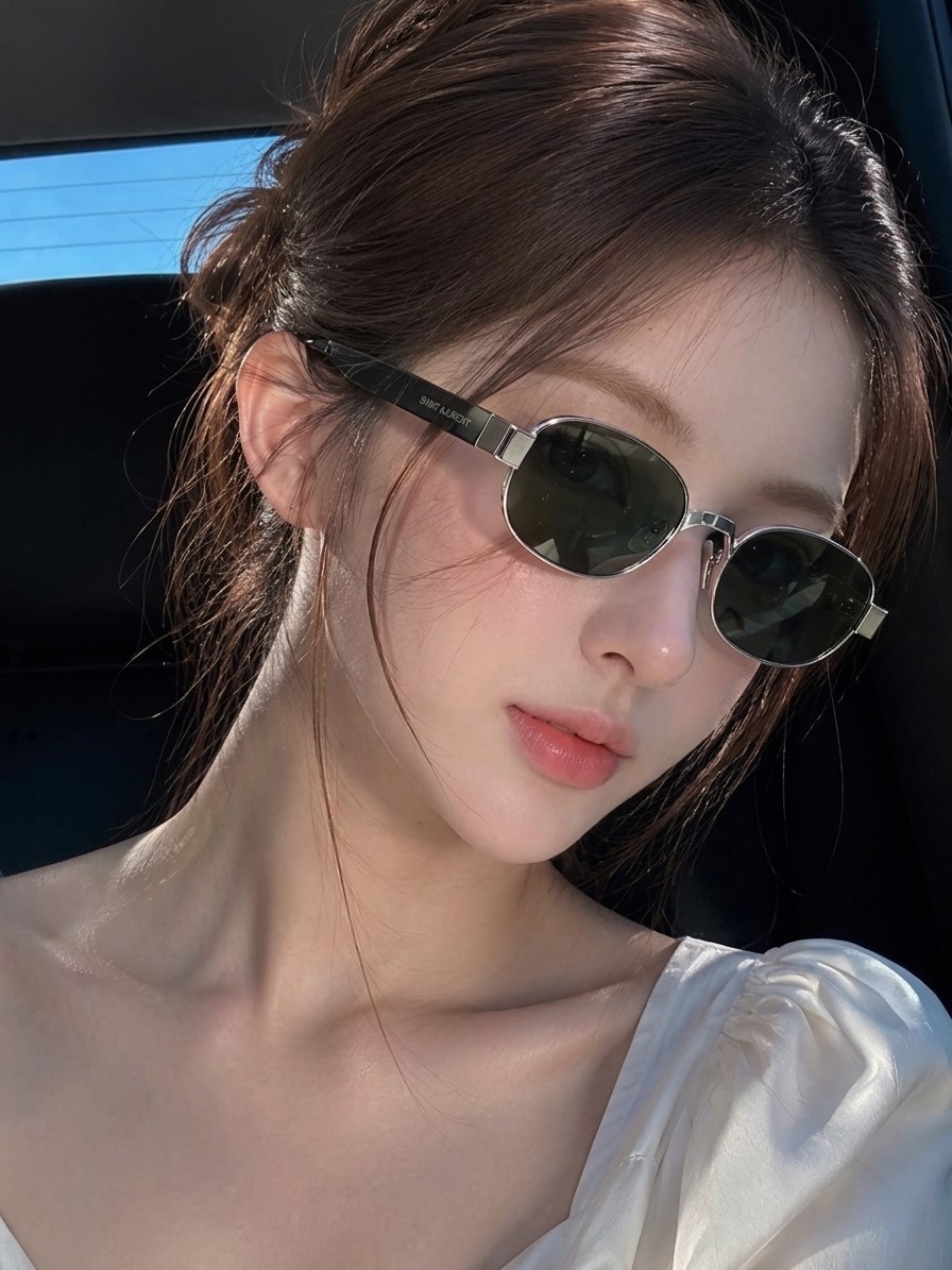 Kính Mát Yves Saint Laurent YSL Oval Sunglasses SL706 Black 10