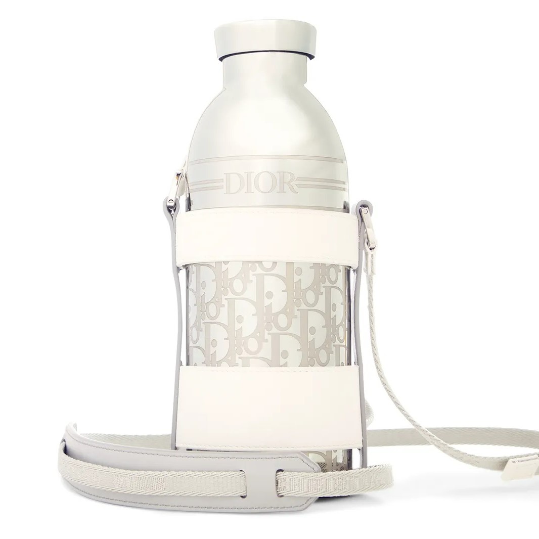 Bottle Holder with Shoulder Strap and Bottle  OffWhite Grained Calfs   Dior Couture UAE