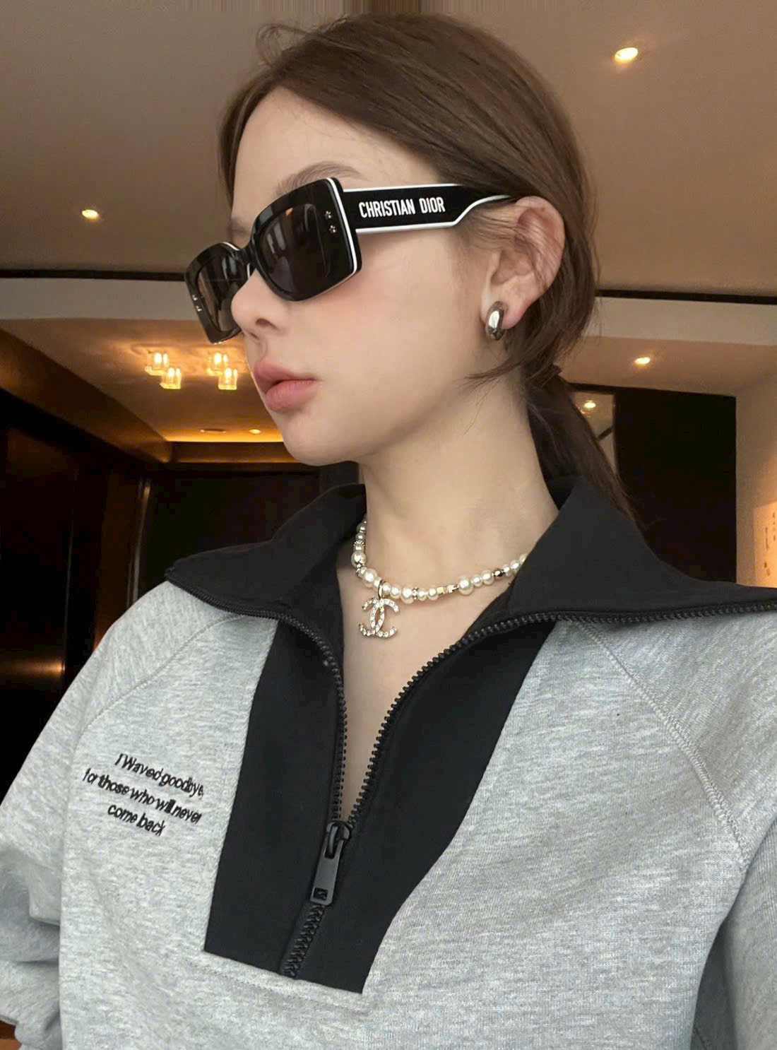 Mắt kính Dior DiorPacific S1U Black Rectangular Sunglasses 8
