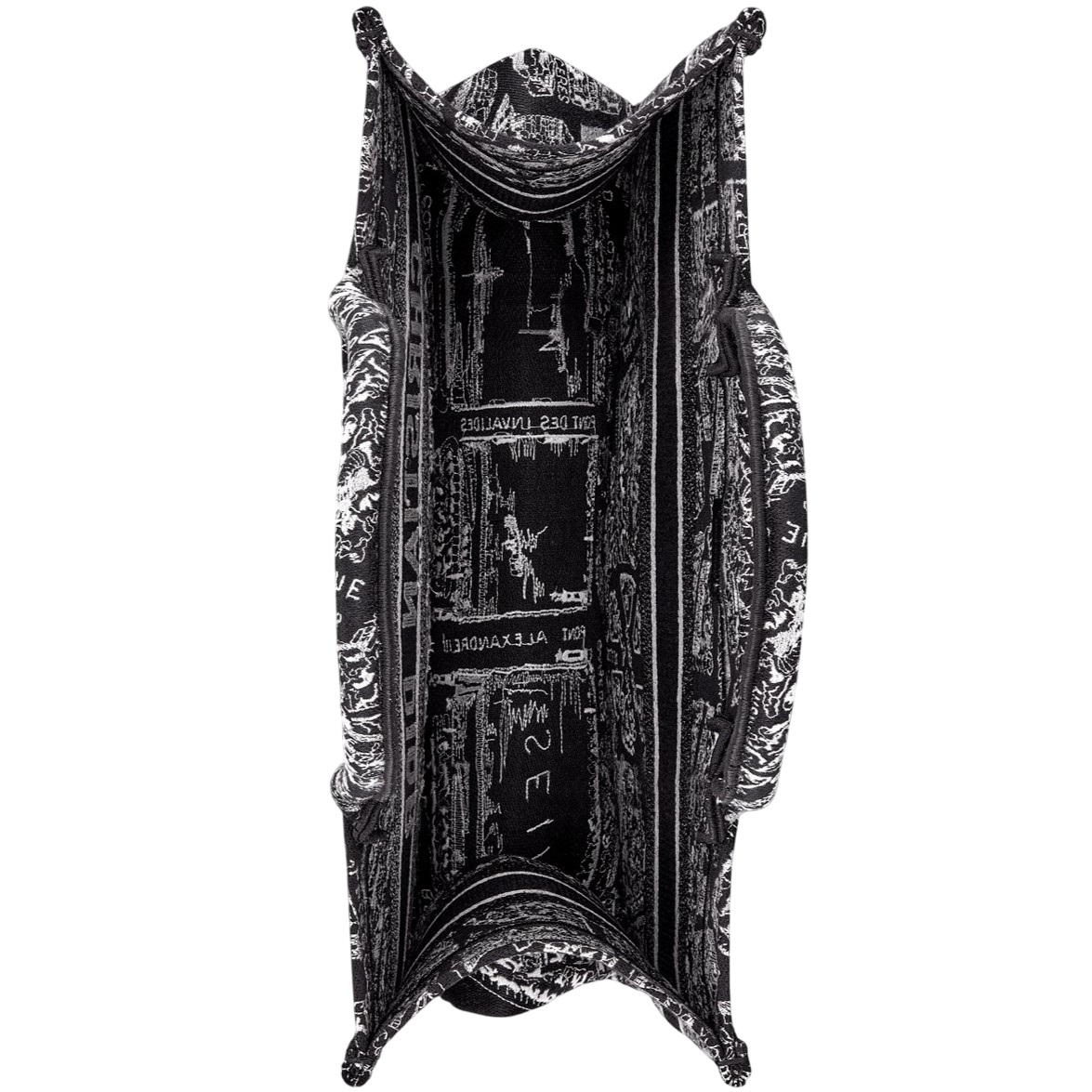 Túi Medium Dior Book Tote Black and White Plan de Paris Embroidery 4