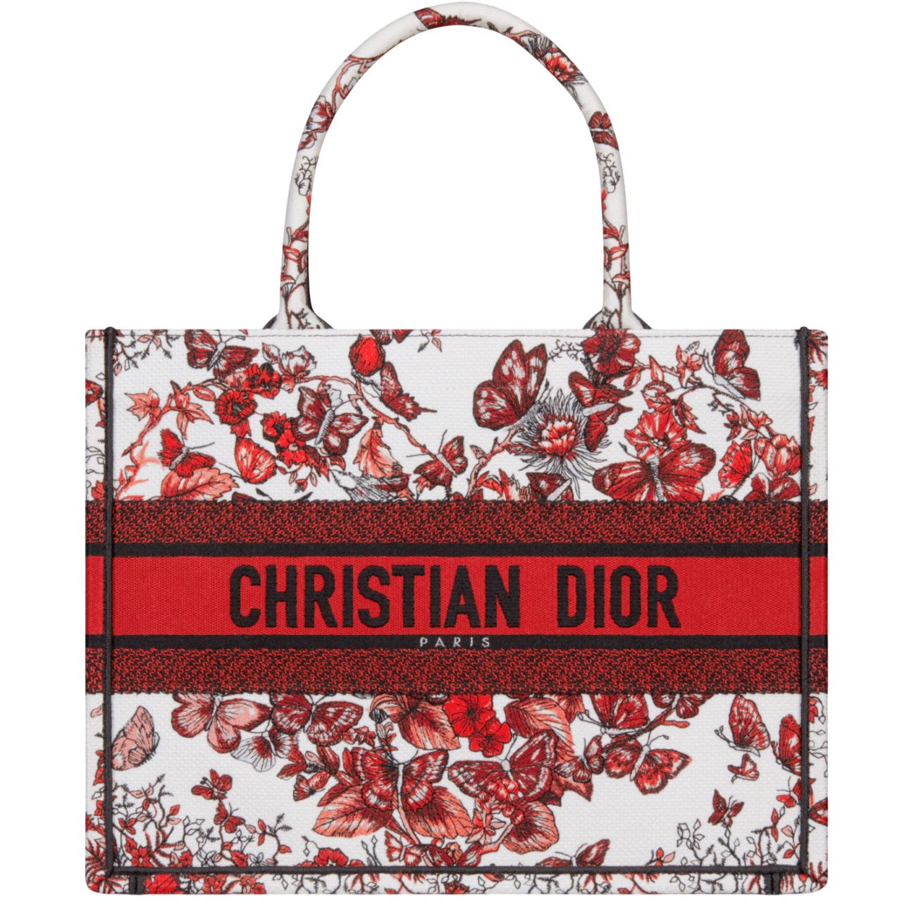 Túi Dior Medium Dior Book Tote White and Red Le Coeur des Papillons Embroidery 11