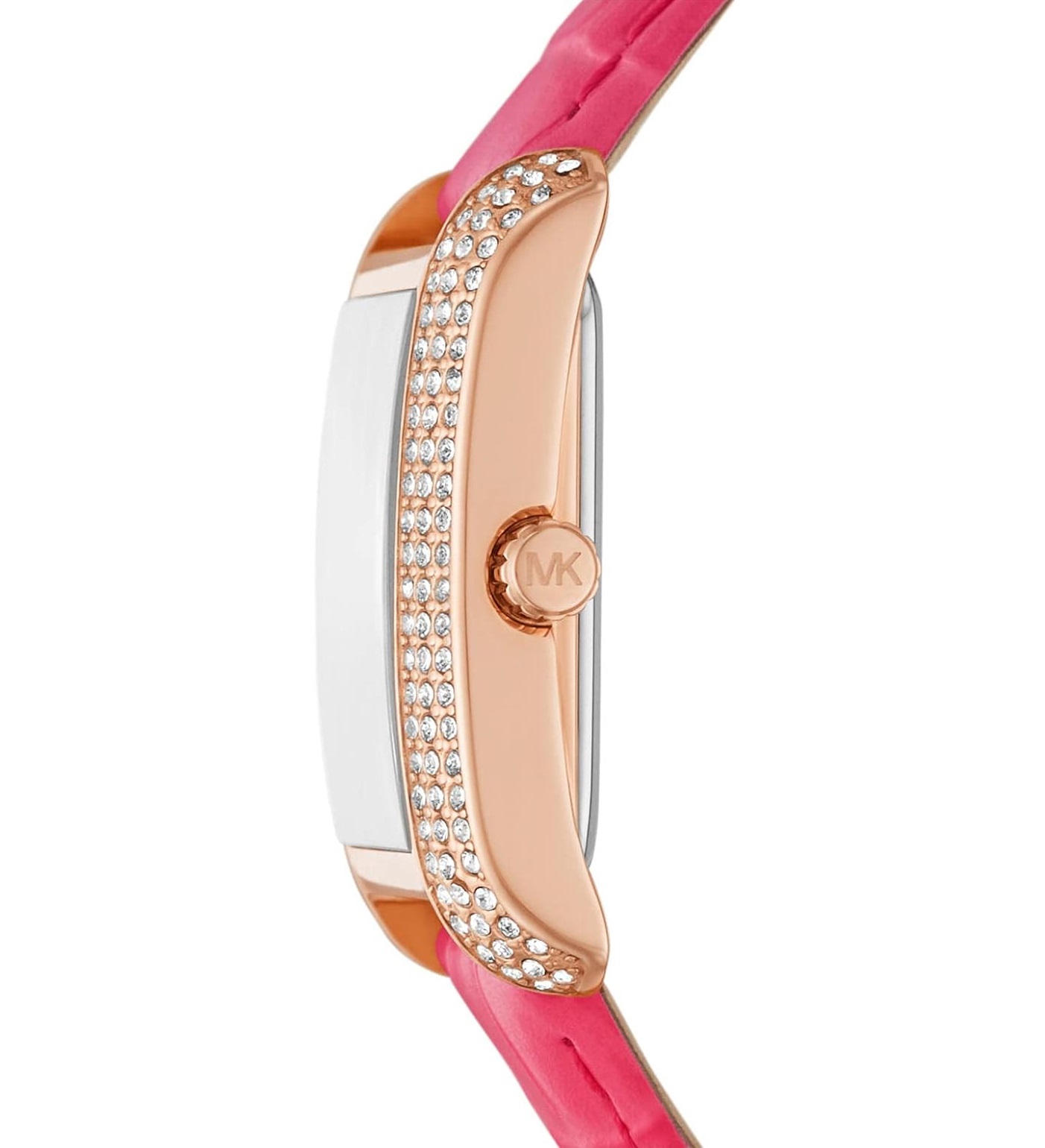 ĐỒNG HỒ MK NỮ MICHAEL KORS EMERY PAVÉ ROSE GOLD-TONE AND CROCODILE EMBOSSED LEATHER WATCH MK2984 4