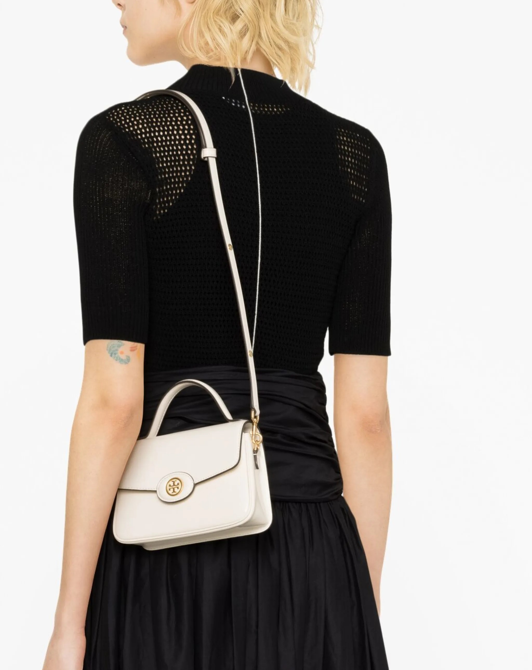 Túi Tory Burch Robinson Spazzolato Shoulder Bag Cream White 2