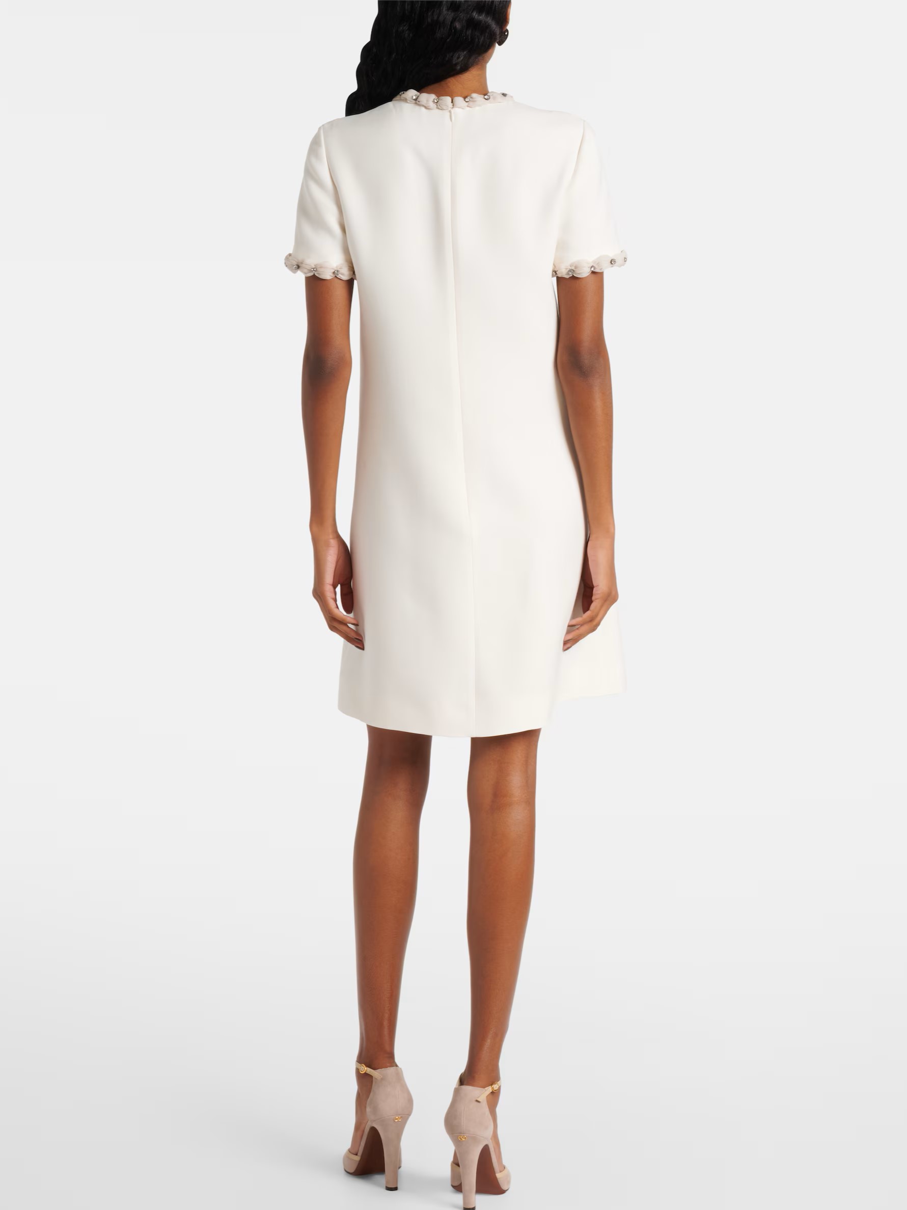 Đầm Valentino Embroidered Crepe Couture Short Dress Ivory 5