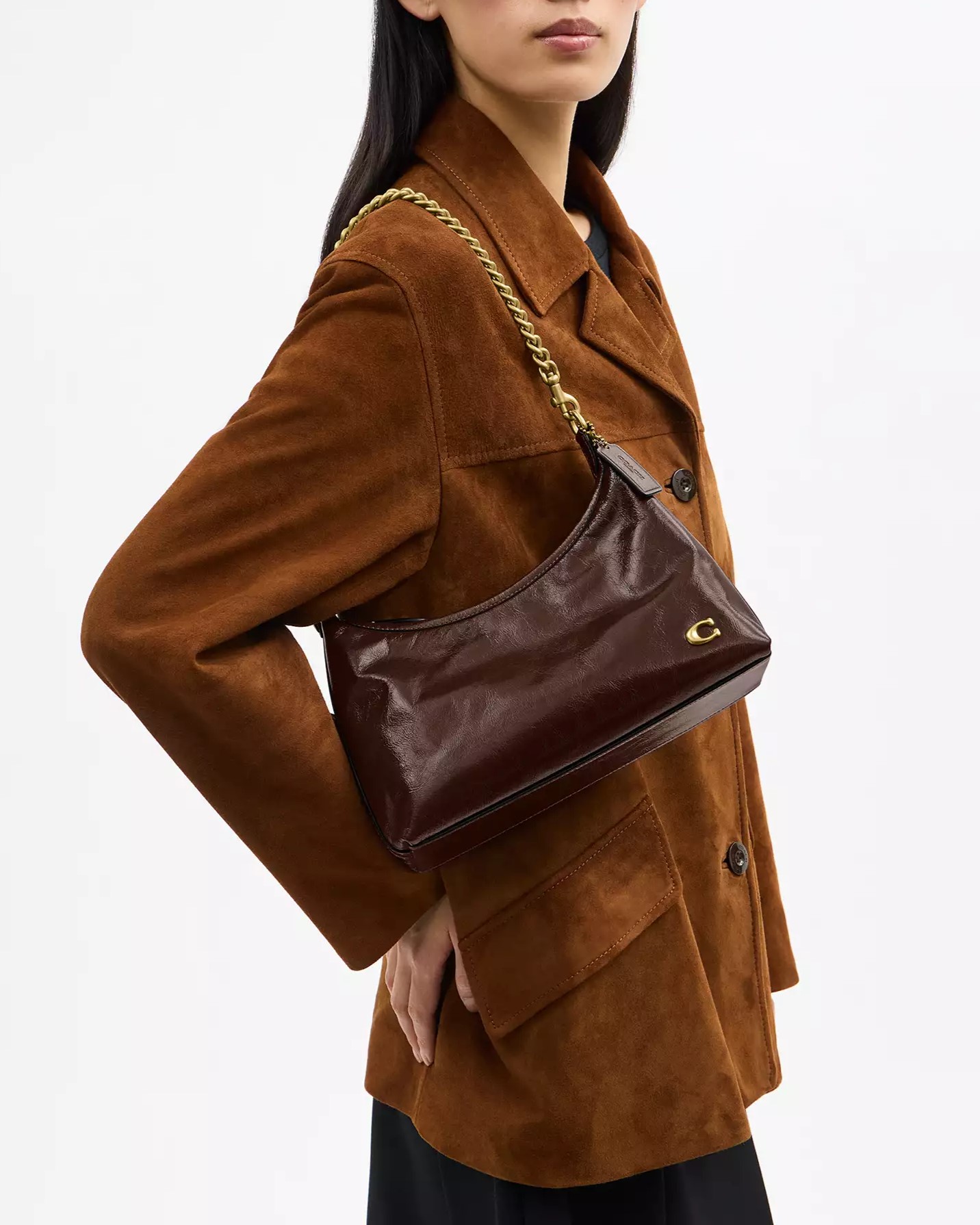 Túi kẹp nách Coach Juliet Shoulder Bag 25 Smooth Leather Brass Maple CAD75 10