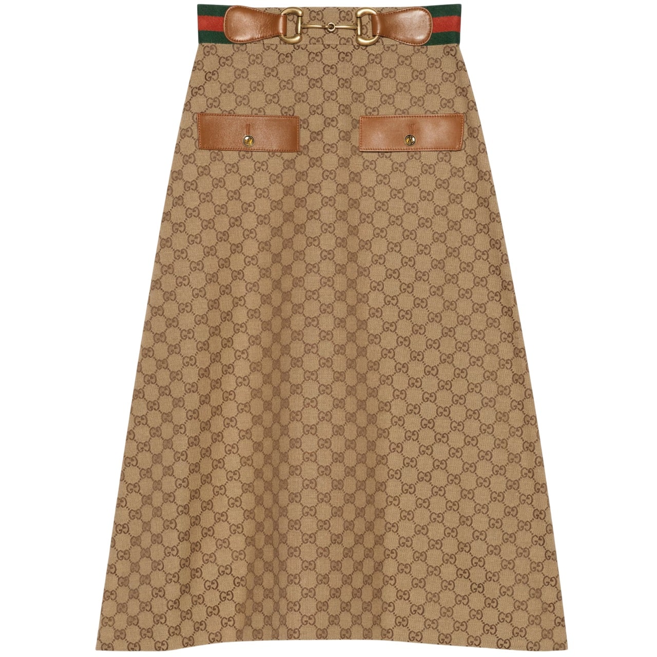 Váy dài Gucci Camel and Ebony GG Canvas Skirt 5