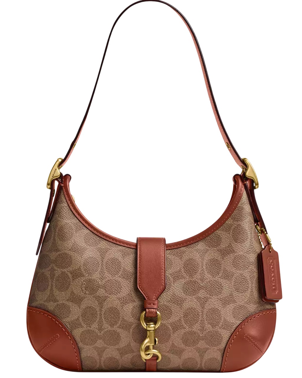 Túi kẹp nách Coach Hamptons Hobo Bag In Signature Canvas Tan Caramel CY934 1