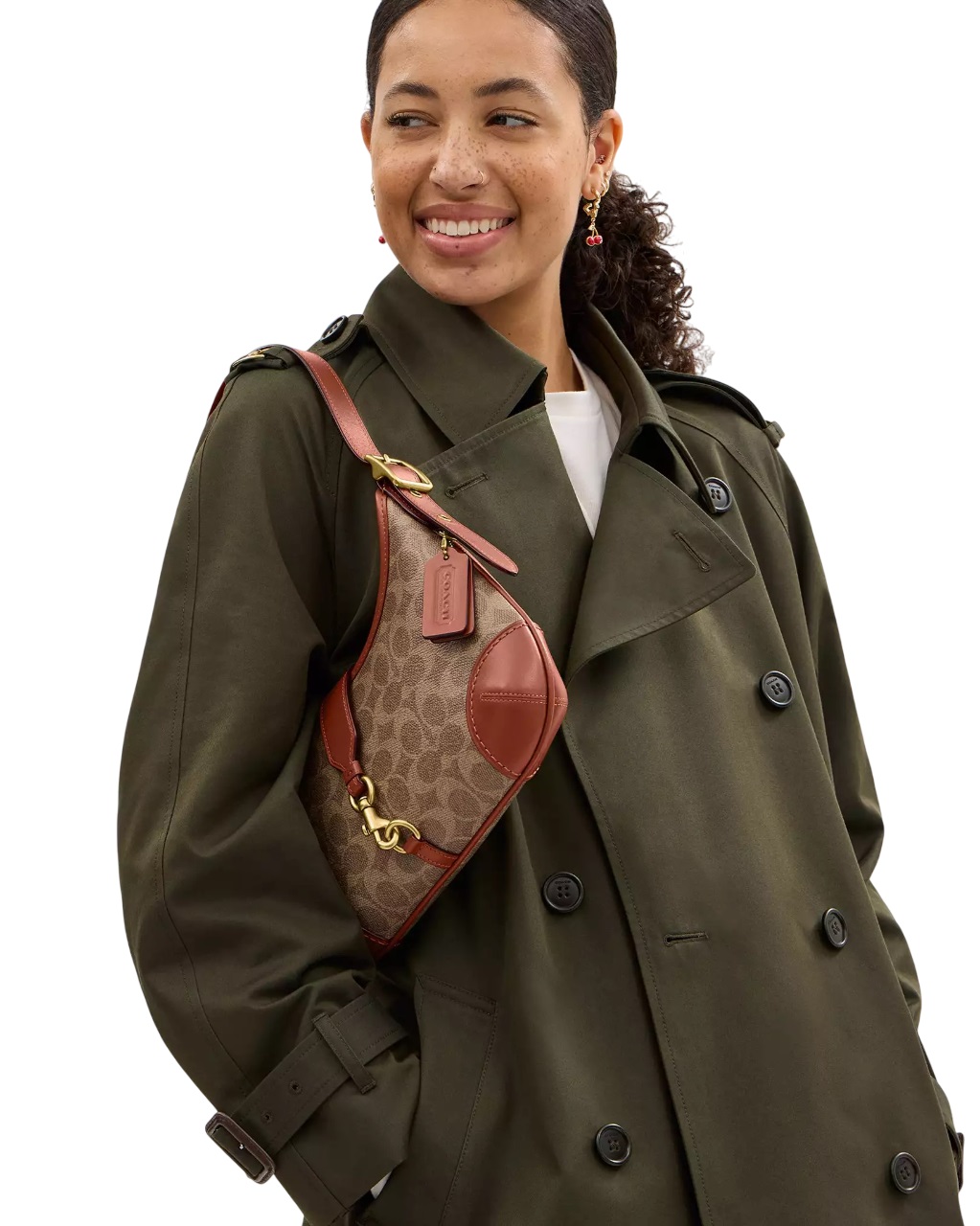 Túi kẹp nách Coach Hamptons Hobo Bag In Signature Canvas Tan Caramel CY934 4