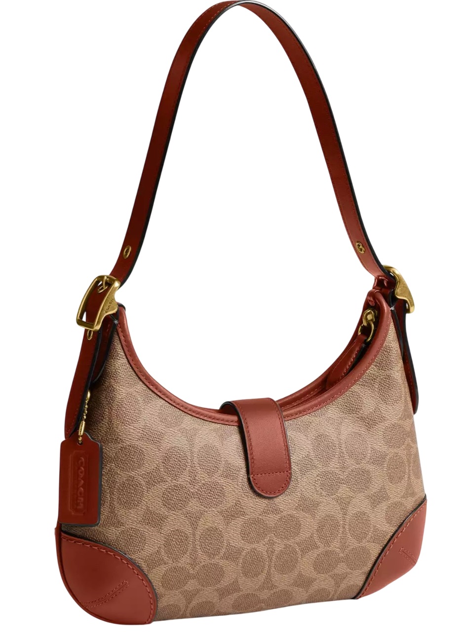 Túi kẹp nách Coach Hamptons Hobo Bag In Signature Canvas Tan Caramel CY934 7