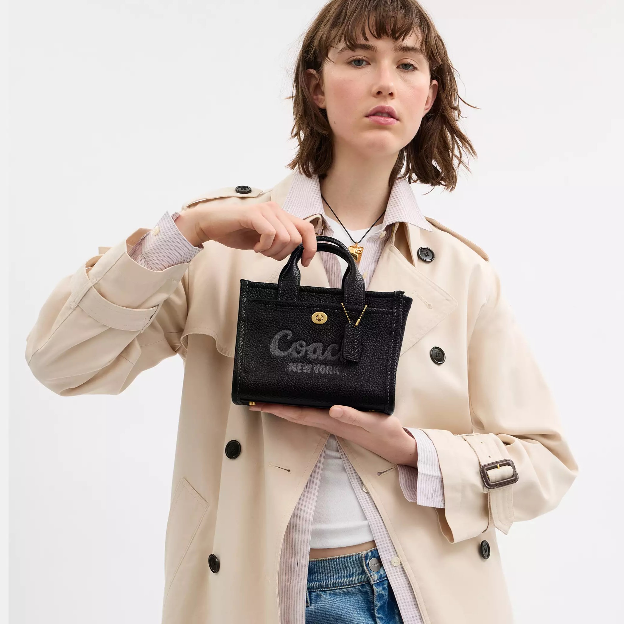 Túi Coach nữ Cargo Tote Bag 20 Brass Black CAO26 4