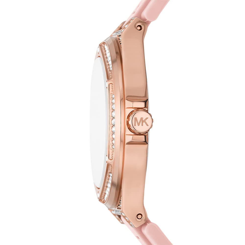 ĐỒNG HỒ NỮ MICHAEL KORS LENNOX WHITE DIAL THREE-HAND BLUSH SILICONE STRAP WATCH MK7334 2