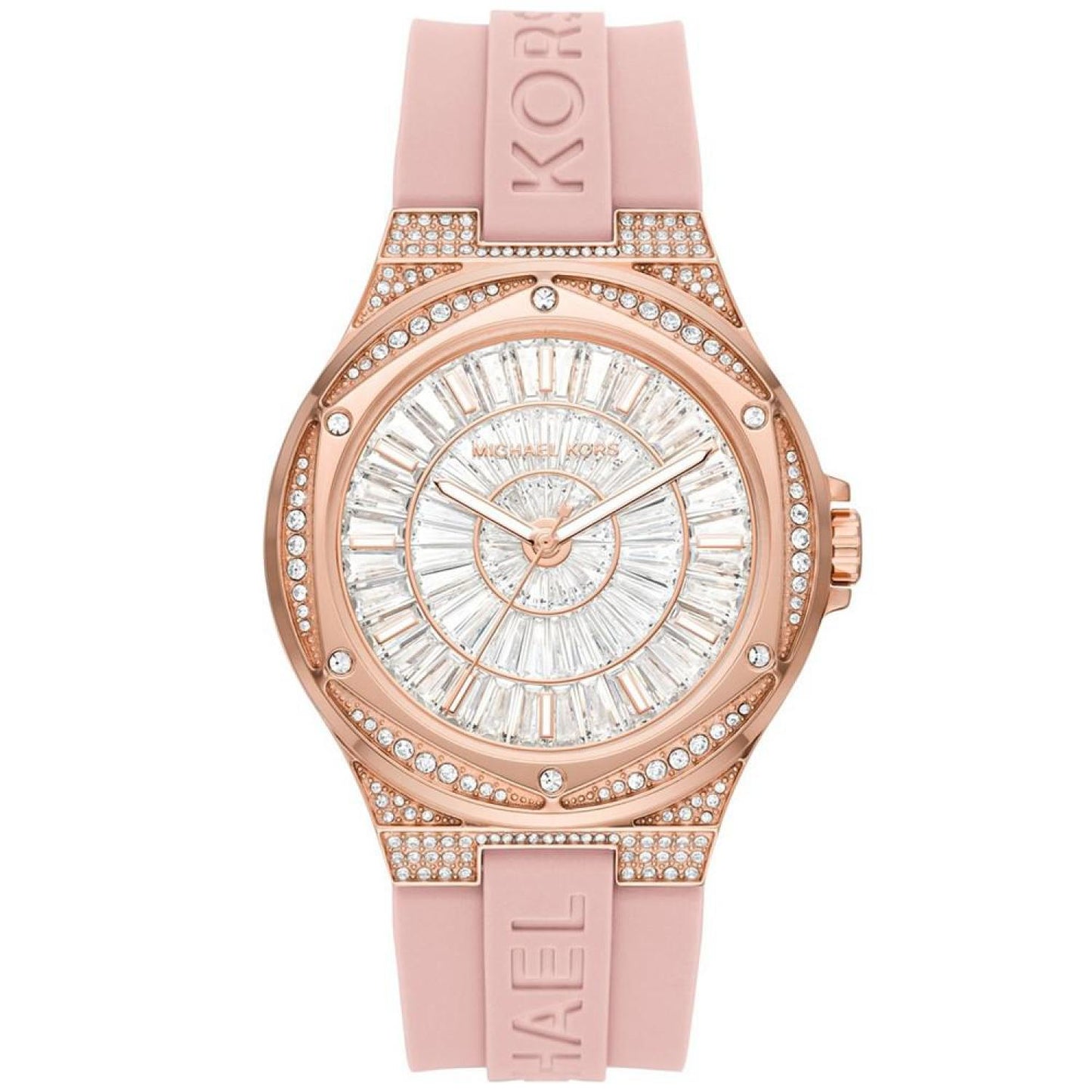 ĐỒNG HỒ NỮ MICHAEL KORS LENNOX WHITE DIAL THREE-HAND BLUSH SILICONE STRAP WATCH MK7334 4