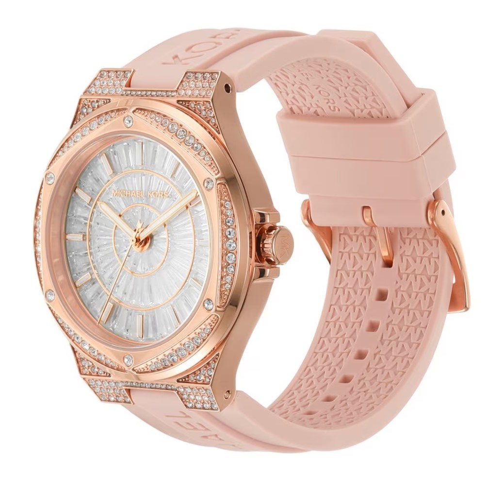 ĐỒNG HỒ NỮ MICHAEL KORS LENNOX WHITE DIAL THREE-HAND BLUSH SILICONE STRAP WATCH MK7334 3