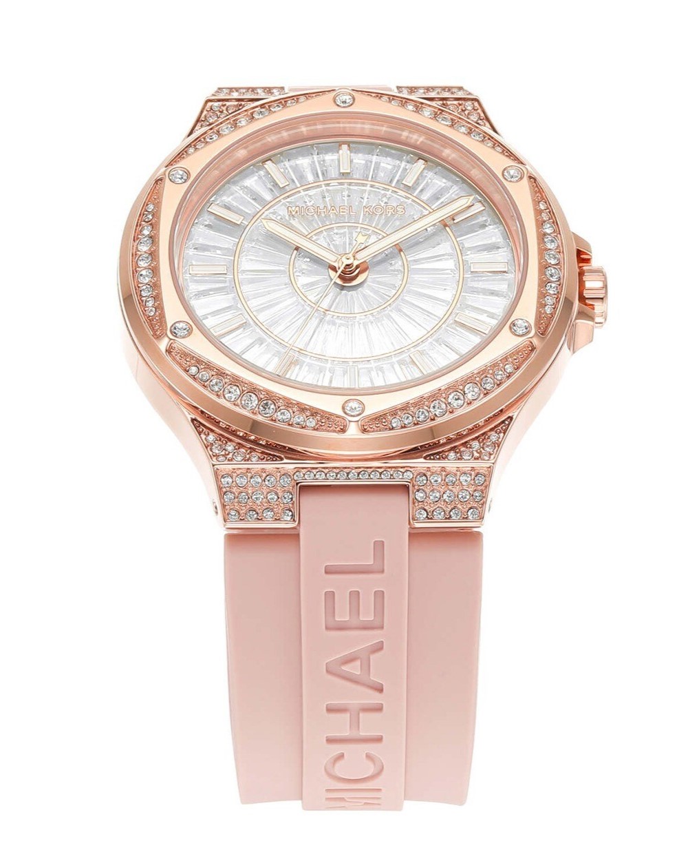 ĐỒNG HỒ NỮ MICHAEL KORS LENNOX WHITE DIAL THREE-HAND BLUSH SILICONE STRAP WATCH MK7334 7