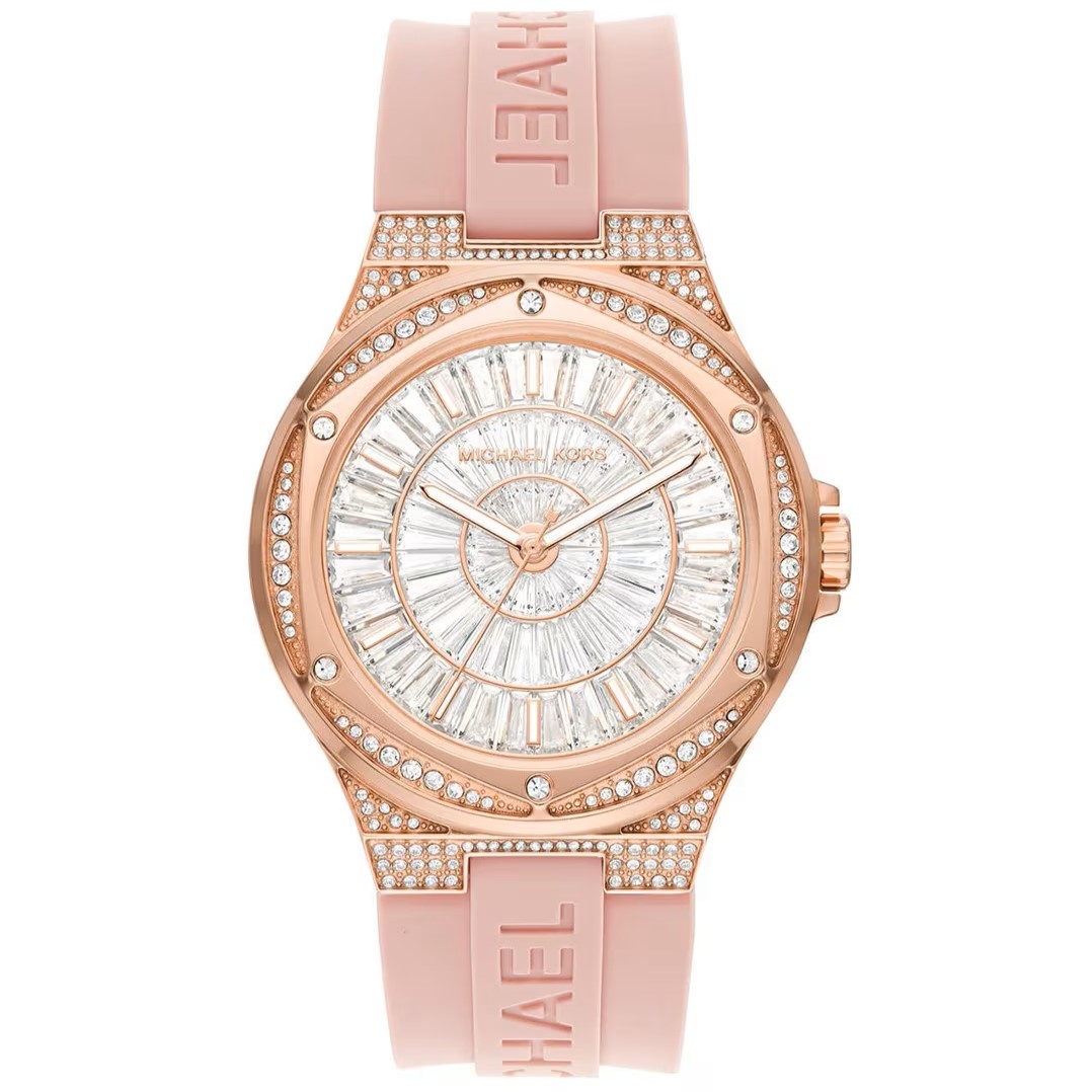 ĐỒNG HỒ NỮ MICHAEL KORS LENNOX WHITE DIAL THREE-HAND BLUSH SILICONE STRAP WATCH MK7334 10