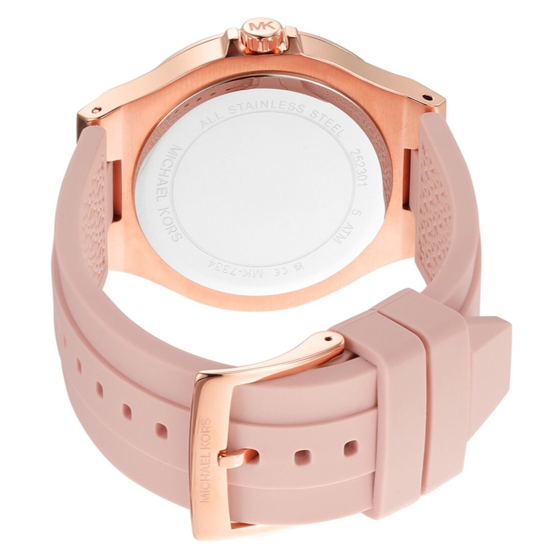 ĐỒNG HỒ NỮ MICHAEL KORS LENNOX WHITE DIAL THREE-HAND BLUSH SILICONE STRAP WATCH MK7334 9