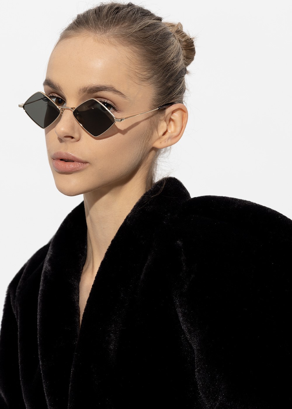 MẮT KÍNH YSL SAINT LAURENT SL302 001 SILVER SQUARE SUNGLASSES 5