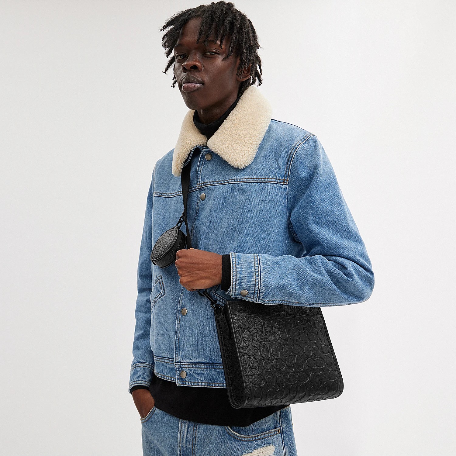 TÚI ĐEO CHÉO NAM COACH HITCH CONVERTIBLE CROSSBODY WITH HYBRID POUCH IN SIGNATURE LEATHER CP455 5