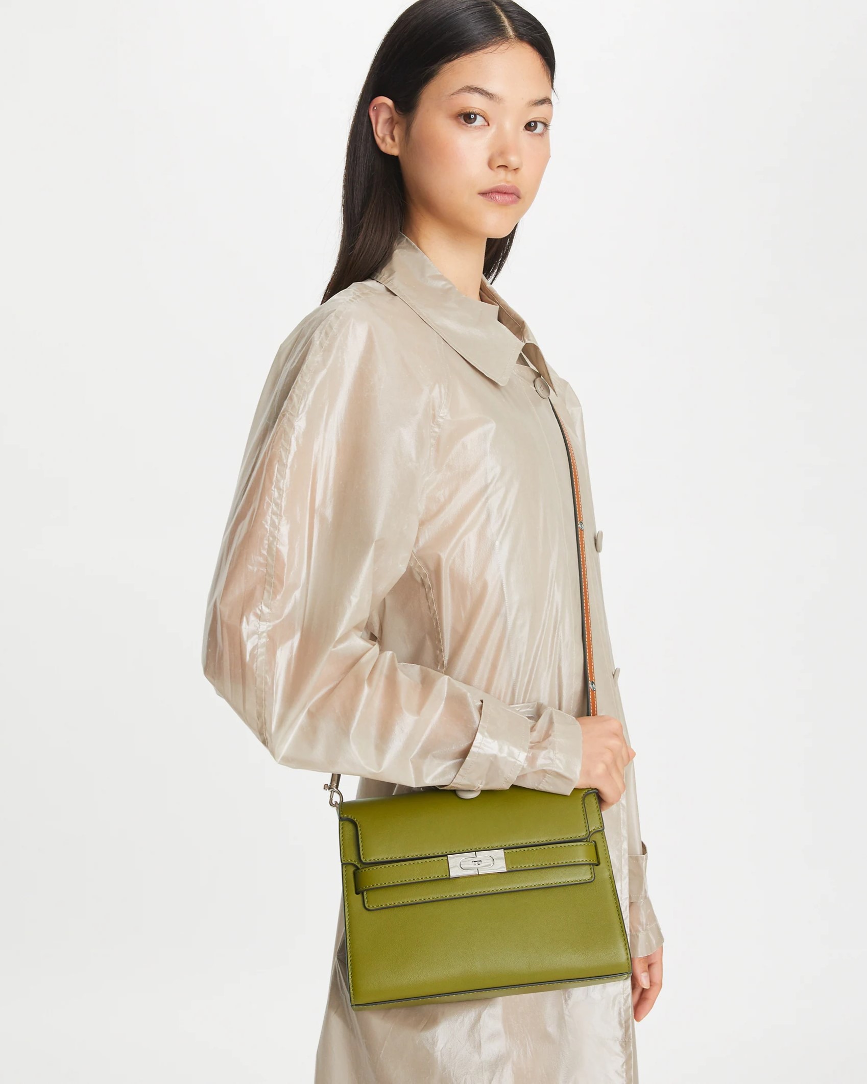 Túi Tory Burch Lee Radziwill Leather Shoulder Bag Matcha Green 1