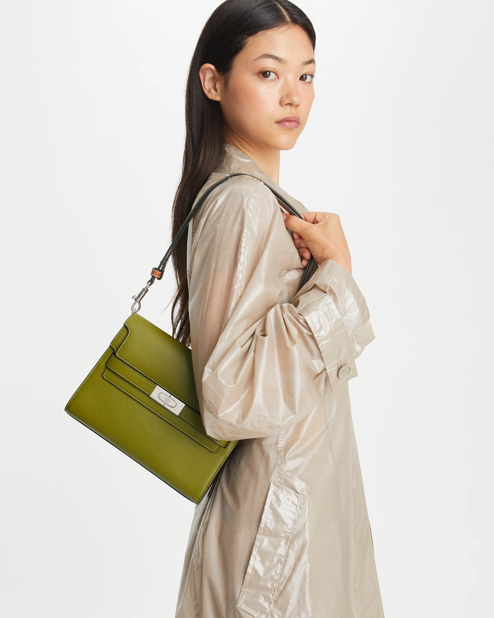 Túi Tory Burch Lee Radziwill Leather Shoulder Bag Matcha Green 2