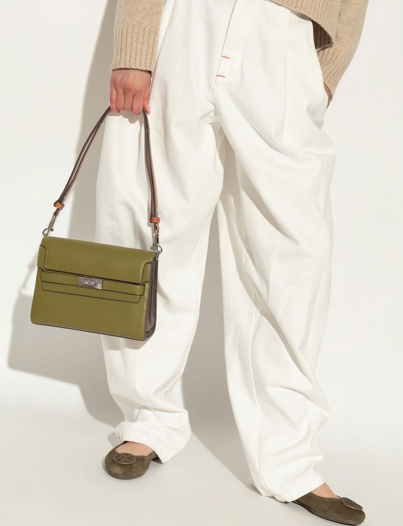 Túi Tory Burch Lee Radziwill Leather Shoulder Bag Matcha Green 5
