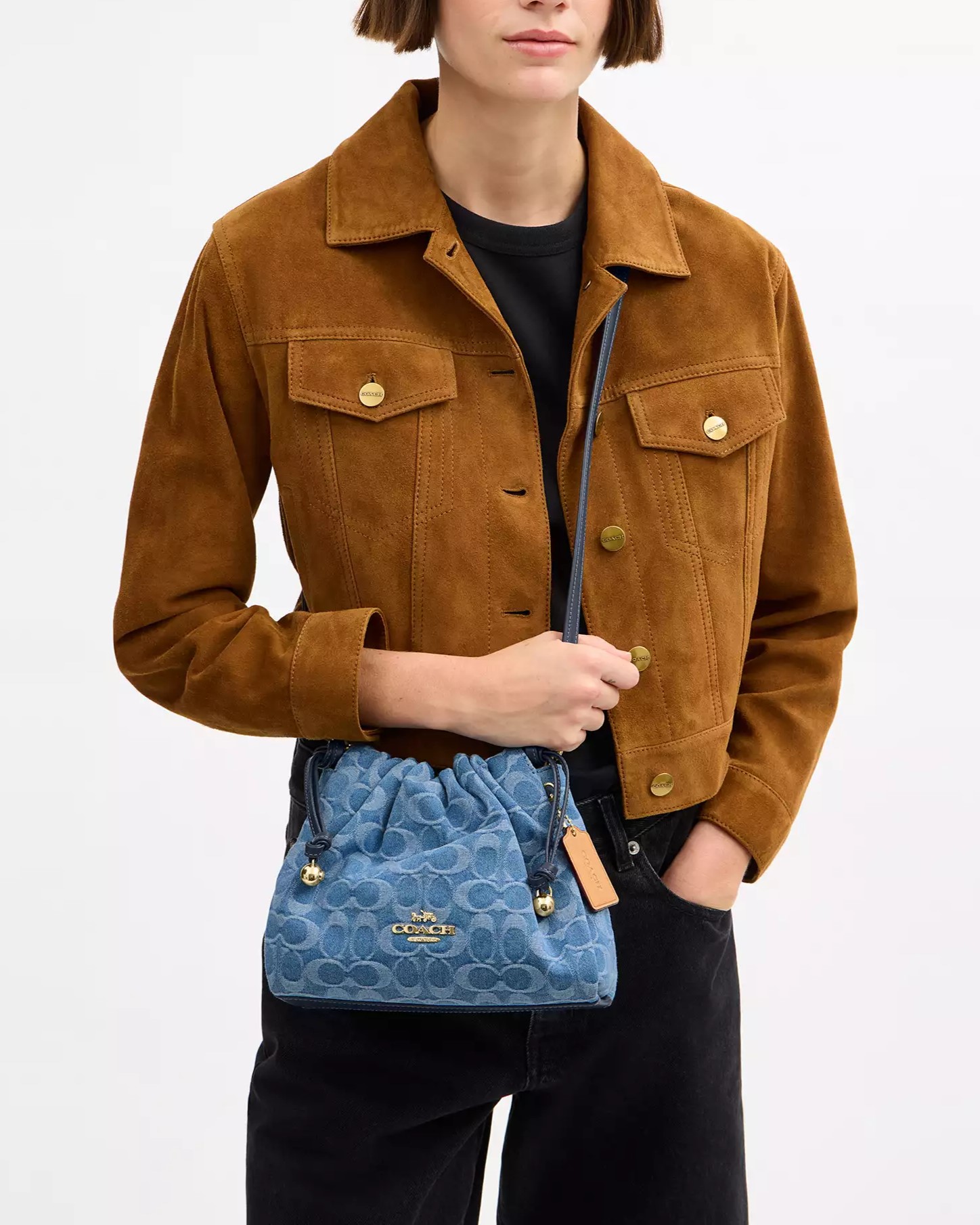 Túi Coach Faye Shoulder Bag In Signature Denim CDB94 8