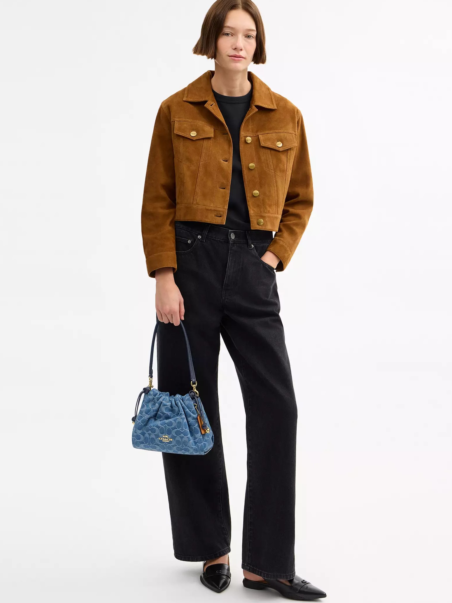 Túi Coach Faye Shoulder Bag In Signature Denim CDB94 10