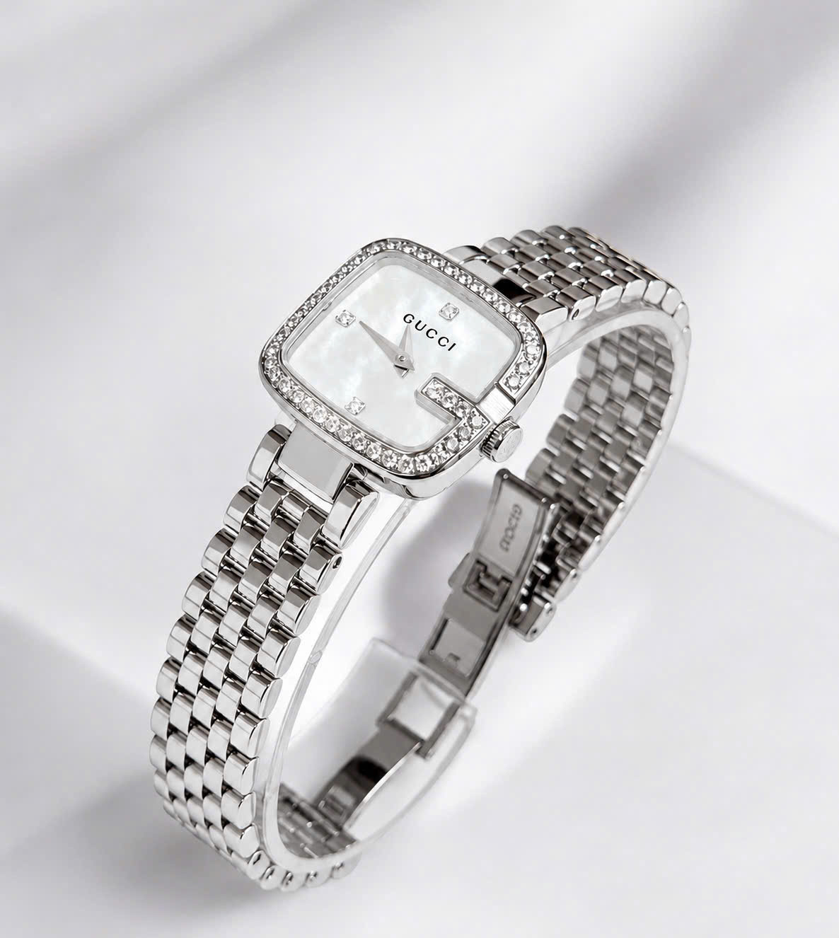Đồng Hồ Nữ Gucci G-Gucci Diamond Bezel Womens Watch YA125519 1