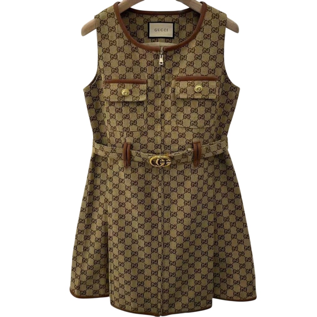 Đầm nữ Gucci kèm đai khuy khoá dập nổi logo 4