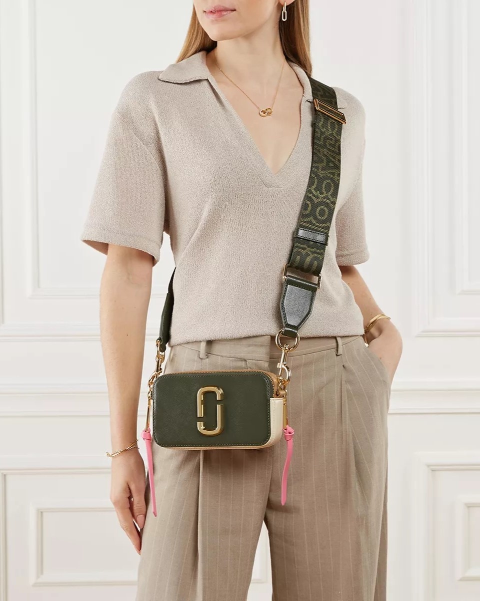 Túi đeo chéo nữ Marc Jacobs màu xanh The Bi-Color Snapshot Forest Multi Leather Camera Bag 7