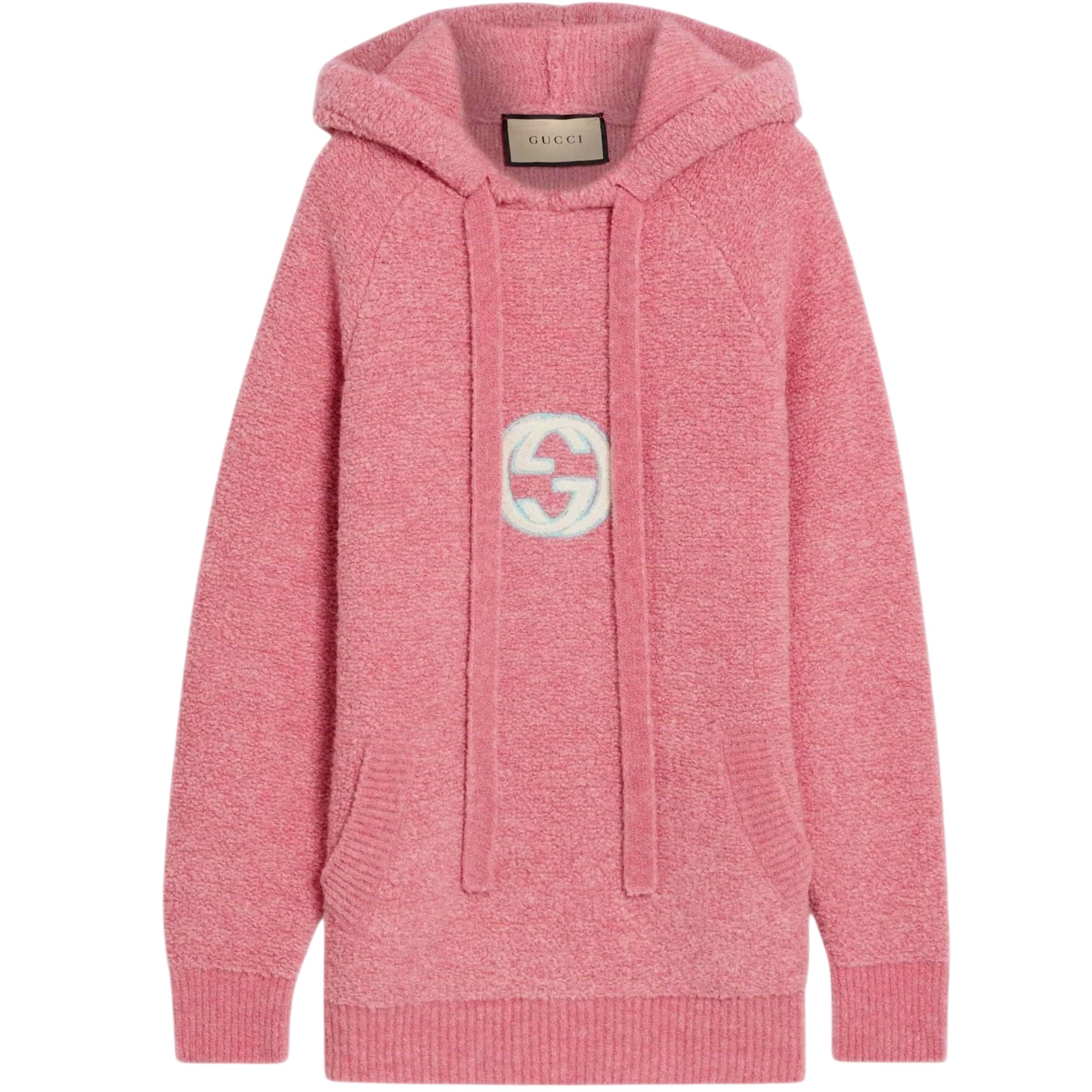 Áo Gucci Interlocking G Bouclé-Knit Wool-Blend Hoodie 1