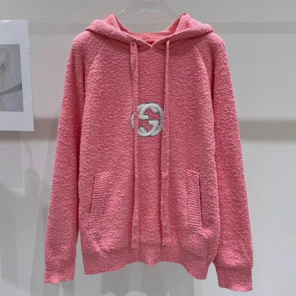  Áo Gucci Interlocking G Bouclé-Knit Wool-Blend Hoodie 2