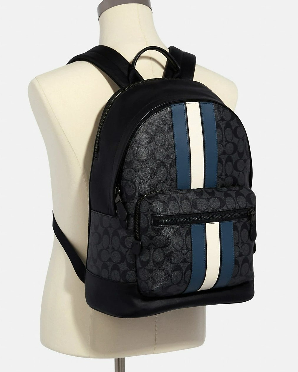 BALO COACH WEST BACKPACK IN SIGNATURE CANVAS WITH VARSITY STRIPE 3