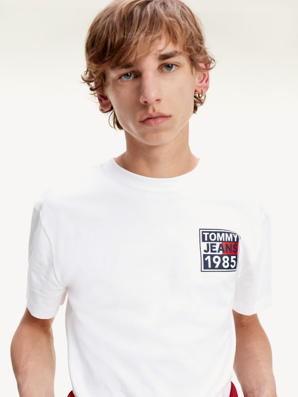 ÁO THUN TOMMY HILFIGER MEN WHITE COTTON FRONT AND BACK GRAPHIC PRINT T-SHIRT 3