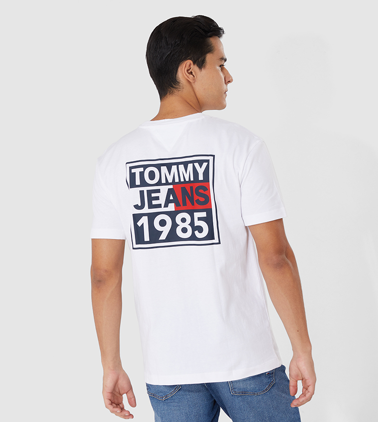 ÁO THUN TOMMY HILFIGER MEN WHITE COTTON FRONT AND BACK GRAPHIC PRINT T-SHIRT 4