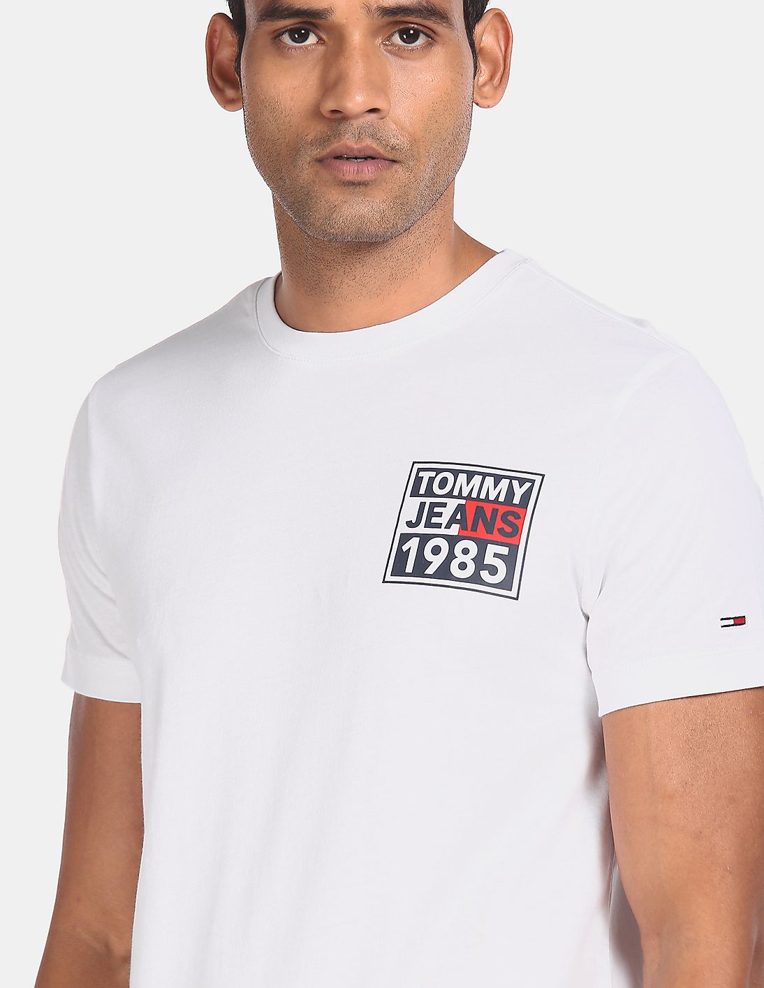 ÁO THUN TOMMY HILFIGER MEN WHITE COTTON FRONT AND BACK GRAPHIC PRINT T-SHIRT 9