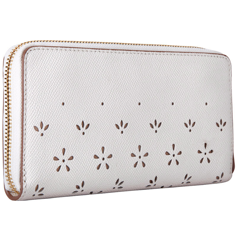 VÍ NỮ DÀI COACH ACCORDION ZIP WALLET WITH PERFORATED FLORAL 4