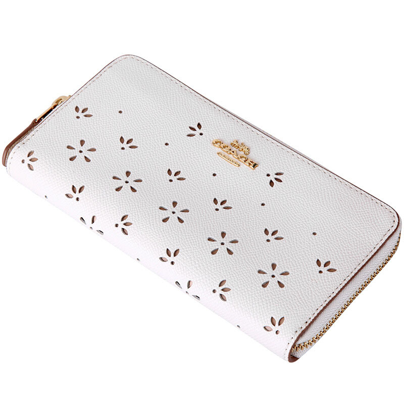 VÍ NỮ DÀI COACH ACCORDION ZIP WALLET WITH PERFORATED FLORAL 7