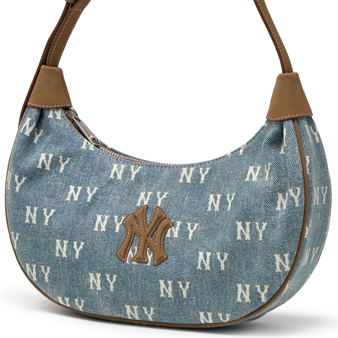 Túi MLB Classic Monogram Vintage Denim Hobo Bag New York Yankees Blue 3ABQMV55N-50BLL 11