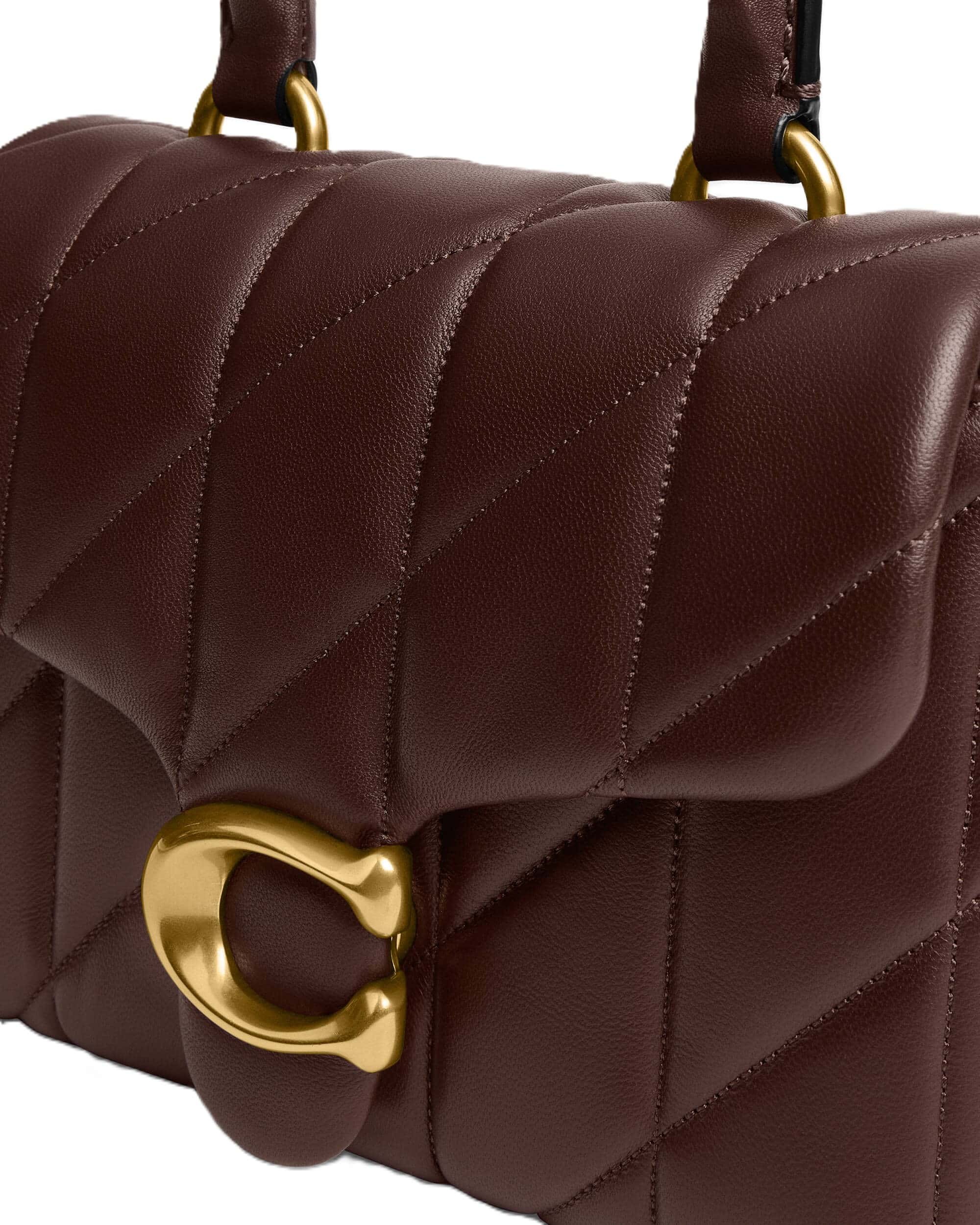 Túi Coach Tabby Top Handle Bag With Quilting Dark Brown CCC12 4